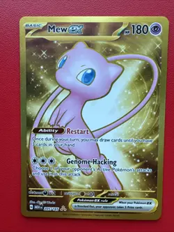 Pokemon Mew EX TCG Scarlet & Violet Gold Holo Metal Promo Card 205/165 - Image 1
