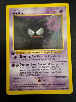 Gastly Base Set Shadowless 1st Edition 50/102 Vintage Pokemon Card - Image 1