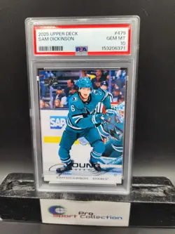2025-26 UPPER DECK SAM DICKINSON YOUNG GUNS ROOKIE #479 PSA 10 GEM MINT - Image 1