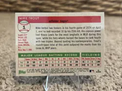 Mike Trout 2025 Topps Chrome Platinum #1 Topps Refractor /499 Los Angeles Angels - Image 2