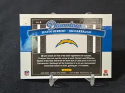 2025 JUSTIN HERBERT JIM HARBAUGH DOWNTOWN DUOS DONRUSS OPTIC #4 - Image 2