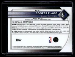 2025-26 Bowman Chrome Cooper Flagg RC #BCV-1 - Image 2