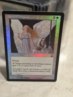 SERRA ADVOCATE Magic the Gathering MTG 1999 Angel FOIL Holo Trading Card 19/143 - Image 1