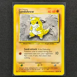 Sandshrew - 62/102 - Common - Base Set - Pokemon Card - HP - Image 1
