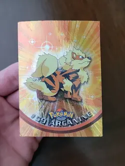 DMG! HOLO FOIL RAYS Arcanine #59 - Topps Pokemon Series 1 Black Logo 1999 - Image 2