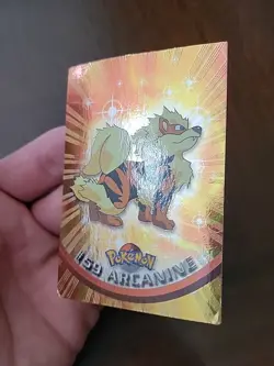 DMG! HOLO FOIL RAYS Arcanine #59 - Topps Pokemon Series 1 Black Logo 1999 - Image 3
