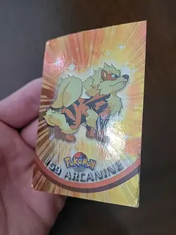 DMG! HOLO FOIL RAYS Arcanine #59 - Topps Pokemon Series 1 Black Logo 1999 - Image 4