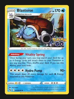 Blastoise 017/078 Holo Rare Pokemon GO Holo Near Mint - Image 2