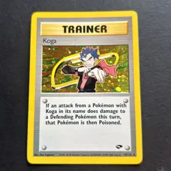 Pokemon WOTC Card - Koga - Gym Challenge - Holo Rare - 19/132 - LP/EXC + - Image 1