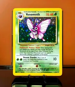 Pokemon TCG Holo Rare Venomoth 13/64 Jungle No Symbol ERROR Holofoil Card - Image 1