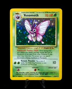 Pokemon TCG Holo Rare Venomoth 13/64 Jungle No Symbol ERROR Holofoil Card - Image 2