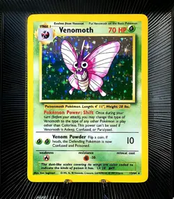 Pokemon TCG Holo Rare Venomoth 13/64 Jungle No Symbol ERROR Holofoil Card - Image 4
