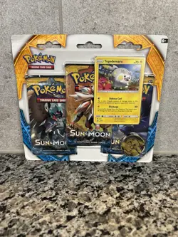 Pokemon 2017 Sun & Moon Base 3-Pack Blister Togedemaru Sealed - Image 1
