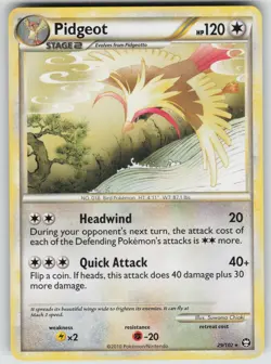 Pidgeot 29/102 Rare HGSS Triumphant Pokemon Lightly Played - Image 1