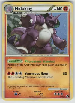 Nidoking 6/102 Holo Rare HGSS Triumphant Pokemon Lightly Played - Image 1