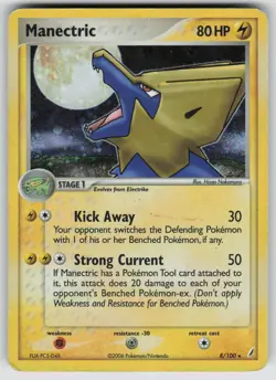 Manectric 8/100 Holo Rare Crystal Guardians Pokemon Heavily Played - Image 1