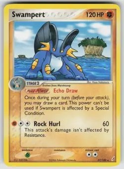 Swampert 27/100 Rare Crystal Guardians Pokemon Near Mint - Image 1