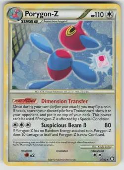 Porygon-Z 7/102 Holo Rare HGSS Triumphant Pokemon Moderately Played - Image 1