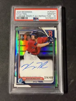 2024 Bowman Chrome 1st Kyle Teel Refractor Auto /499 PSA 10 - Image 1