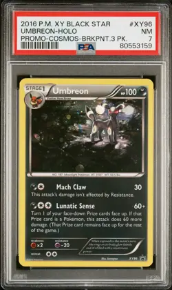 2016 POKEMON BLACK STAR PROMO UMBREON #XY96 HOLO FOIL PSA 7 NM #80553159 - Image 1