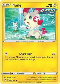 X4 Plusle 089/264 Fusion Strike Common Near Mint Pokemon DNA GAMES - Image 1