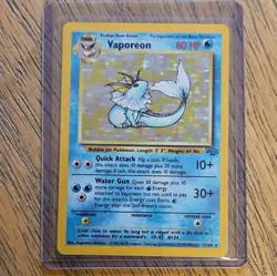 Pokemon TCG Vaporeon 12/64 Jungle Holo Rare Unlimited MP - Image 1