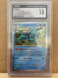 Pokemon TCG Feraligatr 089 Temporal Forces Prerelease Black Star Promo CGC 10 - Image 1