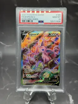 2021 POKEMON SWORD & SHIELD EVOLVING SKIES 180 FULL ART/ESPEON V - PSA 10 - Image 1