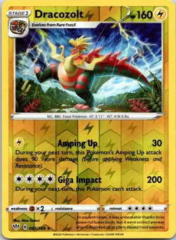 Dracozolt 065/189 Darkness Ablaze Pokemon Reverse Holo Near Mint - Image 1