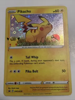 Pokemon TCG Pikachu SWSH039 Sword & Shield Promo Basic Holo English 2020 - Image 2