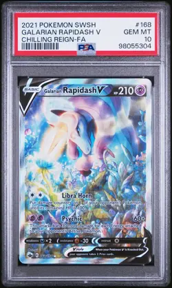 PSA 10 GEM MINT - Galarian Rapidash V 168/198 SWSH Chilling Reign Alternate Art - Image 1