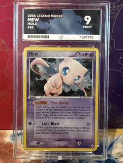 Pokemon Card Mew Holo Rare 10/92 EX Legend Maker Ace Graded 9 Mint - Image 1