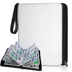 Trading Card Binder Album, PU Leather Baseball Card Binder with 900 Side Load... - Image 1