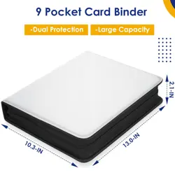 Trading Card Binder Album, PU Leather Baseball Card Binder with 900 Side Load... - Image 2