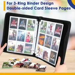Trading Card Binder Album, PU Leather Baseball Card Binder with 900 Side Load... - Image 4