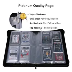 SGC-Sized Slab Binder, 4 Pockets Top Loading Card Binder fit 40 SGC Slabs, Gr... - Image 4