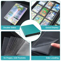 Card Binder 9 Pocket with Zipper, 648 Pockets Trading Card Holder Book, Premi... - Image 5