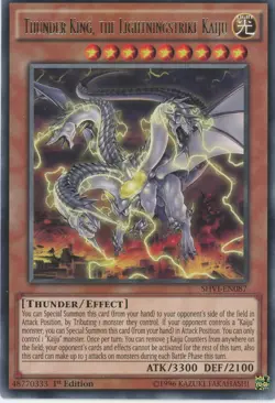 Yugioh Thunder King, The Lightningstrike Kaiju SHVI-EN087 Rare 1st Edition LP - Image 1