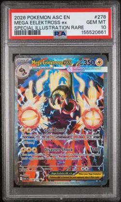 2026 POKEMON ASCENDED HEROES SPECIAL ILLUSTRATION RARE MEGA EELEKTROSS EX PSA 10 - Image 1