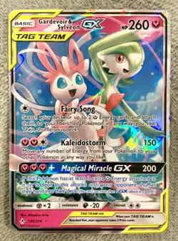 Pokemon Gardevoir & Sylveon GX TAG TEAM 130/214 SM Unbroken Bonds Holo NEAR MINT - Image 1