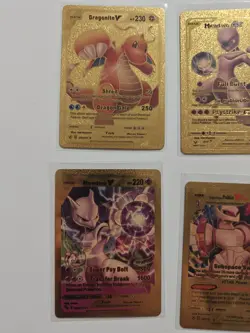 Lot Of 6 Premium Gold Foil Fan Art Collector Pokemon Non TCG - Image 2
