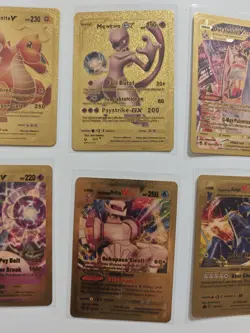 Lot Of 6 Premium Gold Foil Fan Art Collector Pokemon Non TCG - Image 3