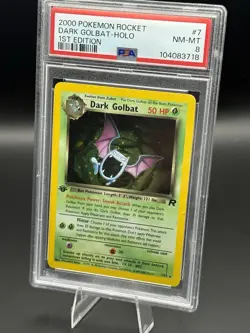 2000 Pokemon Dark Golbat 7/82 1st Edition Team Rocket Holo Rare PSA 8 NM-MT - Image 1