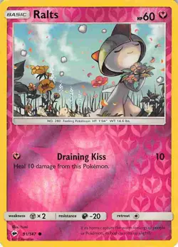 Ralts 91/147 Common Burning Shadows Pokemon MP - Image 1