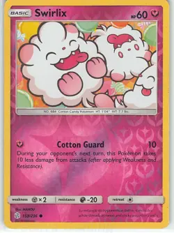 Swirlix 153/236 Common Cosmic Eclipse Pokemon Reverse Holo MP MAHOU - Image 1