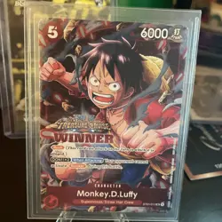 One Piece CCG Monkey.D.Luffy S01-012 Treasure Cruise WINNER SR ST01-012 NM - Image 1