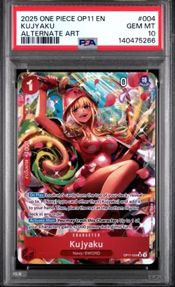 2025 ONE PIECE OP11-A FIST OF DIVINE SPEED | ALTERNATE ART #004 KUJYAKU PSA 10 - Image 1