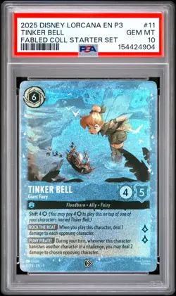 2025 DISNEY LORCANA EN P3-PROMO #11 TINKER BELL - GIANT FAIRY PSA 10 - Image 1