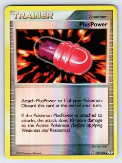 PlusPower 109/130 Diamond & Pearl Base Pokemon Card Reverse Holo - Lp/Vlp - Image 1