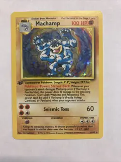 Machamp 8/102 1st Edition Holo Rare Base Set Pokemon Card - NM (Near Mint) - Image 1
